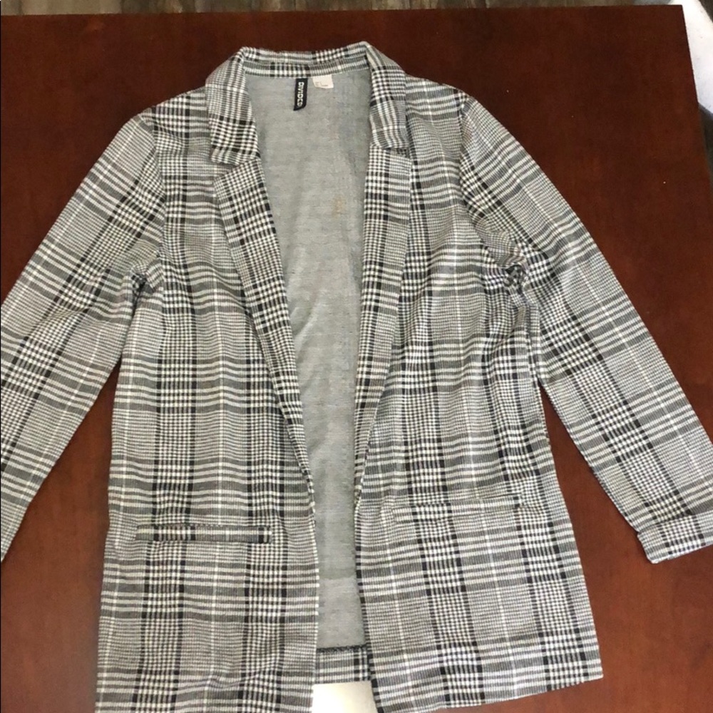 Plaid Long Blazer